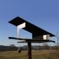 Preview: Designer-Vogelhaus aus Edelstahl mit natürlichem Schieferdach (Groß)