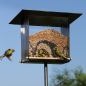 Preview: Transparentes Vogelhaus aus Edelstahl, Acrylglas, Schiefer und Holz