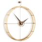 Preview: Exclusive Design Wall Clock "Doble O Premium" made of Walnut Wood and Brass Ø 70 cm