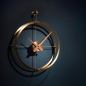 Preview: Design Wall Clock "2 Puntos Premium" with Double Ring made of Brass Ø 43 cm