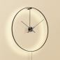 Preview: Exklusive Design-Wanduhr / Wandleuchte mit LED-Ring
