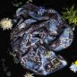 Preview: Kunstvoll gewebte Wolldecke mit Bienen-Motiv (Blau)