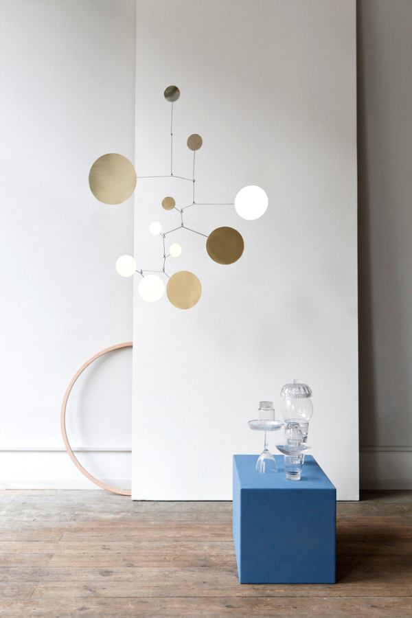 Circles - Handmade Mobile, polished brass | Kunstbaron