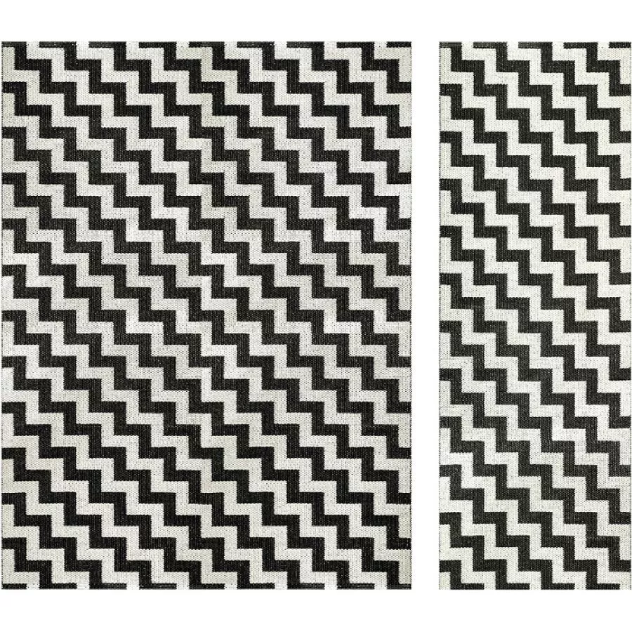 Design-Teppich bzw. Läufer „Gunnel“ (Schwarz) aus Plastik | Kunstbaron