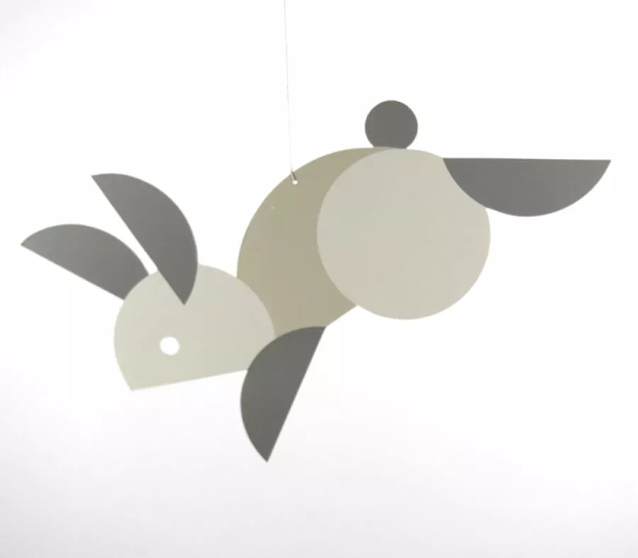 Danish Children's Mobile "Circular Bunnies"
