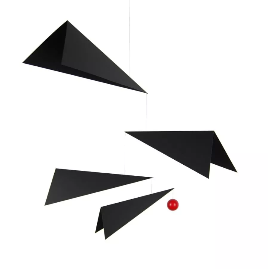 Mobile "Wings" mit schwarzen Flugobjekten (60 x 65 cm)
