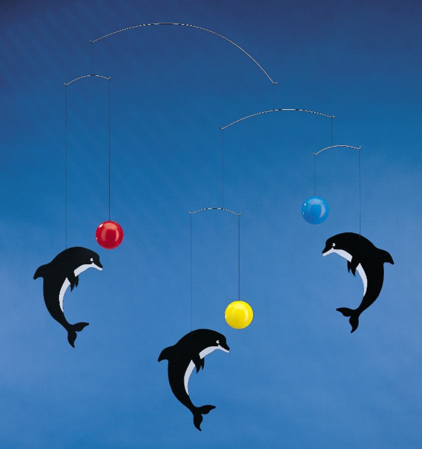 Charmantes Kinder-Mobile "Delphinarium" mit drei Delfinen