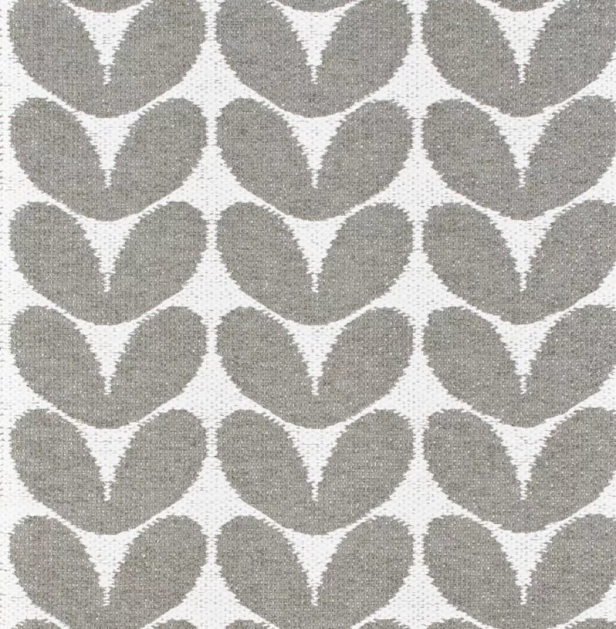 Swedish Plastic Rug „Karin“ (grey) with floral pattern) | Kunstbaron