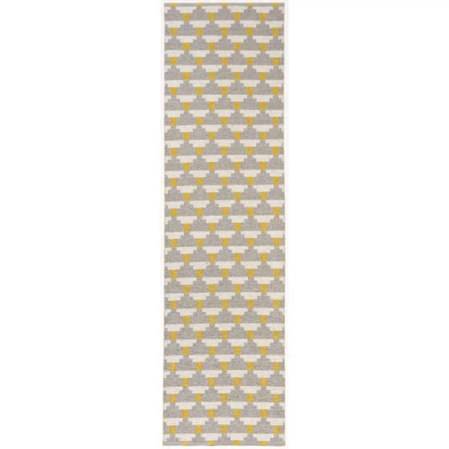 Plastic Rug „Confect“ (yellow/grey) for indoor & outdoor | Kunstbaron