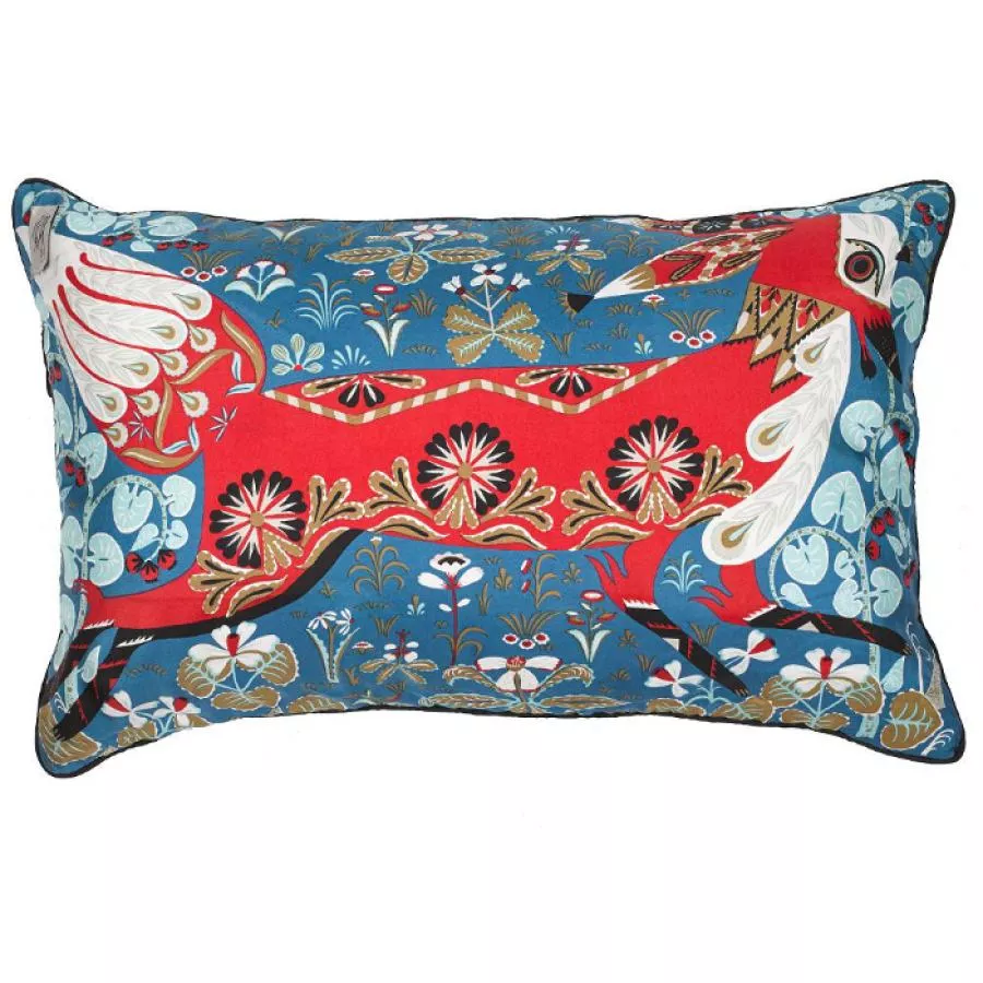 Exclusive Cushion Sleeve with Hare on Silk