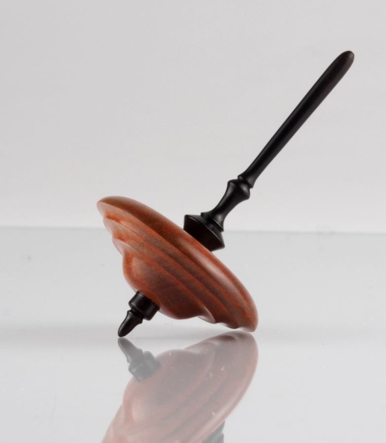 Classic Hand-Turned Spinning Top made of Pink Ivory and Ebony