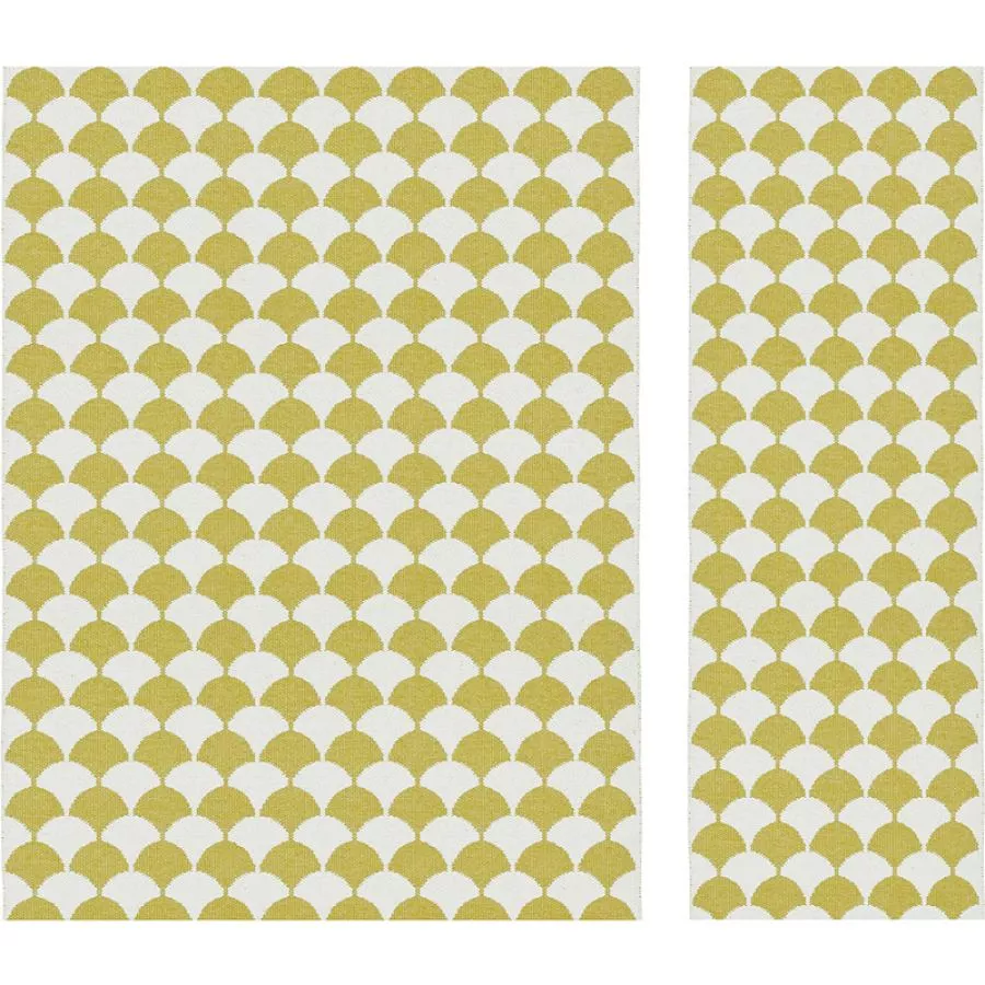 Läufer bzw. Teppich „Gerda“ (Gelb) aus gewebter Plastikfolie | Kunstbaron
