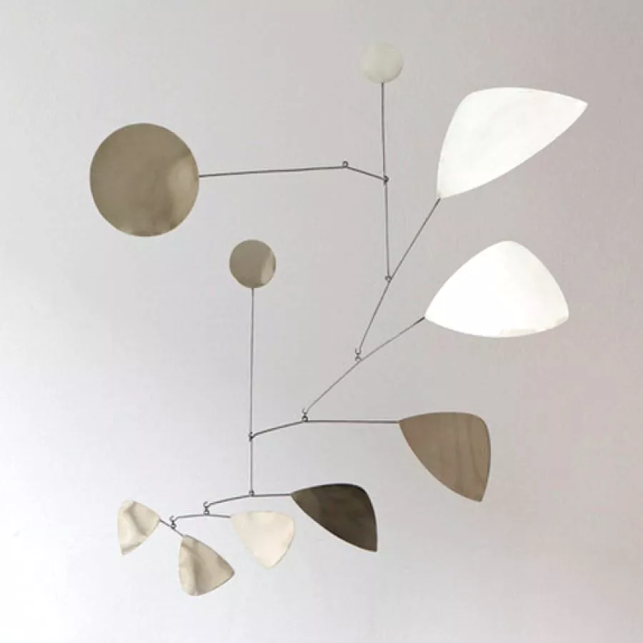 Silver-plated Brass Mobile "Leaves" (70 x 70 cm)