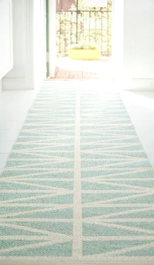 Plastic woven rug „Helmi“ (Turquoise) | Kunstbaron