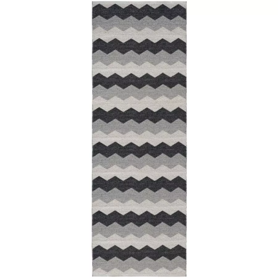 Swedish Plastic Rug „Luppio“ (Grey/Black) for indoor & outdoor | Kunstbaron