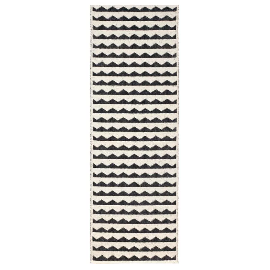 Woven Swedish Plastic Rug „Gittan“ (Black) for indoor & outdoor| Kunstbaron