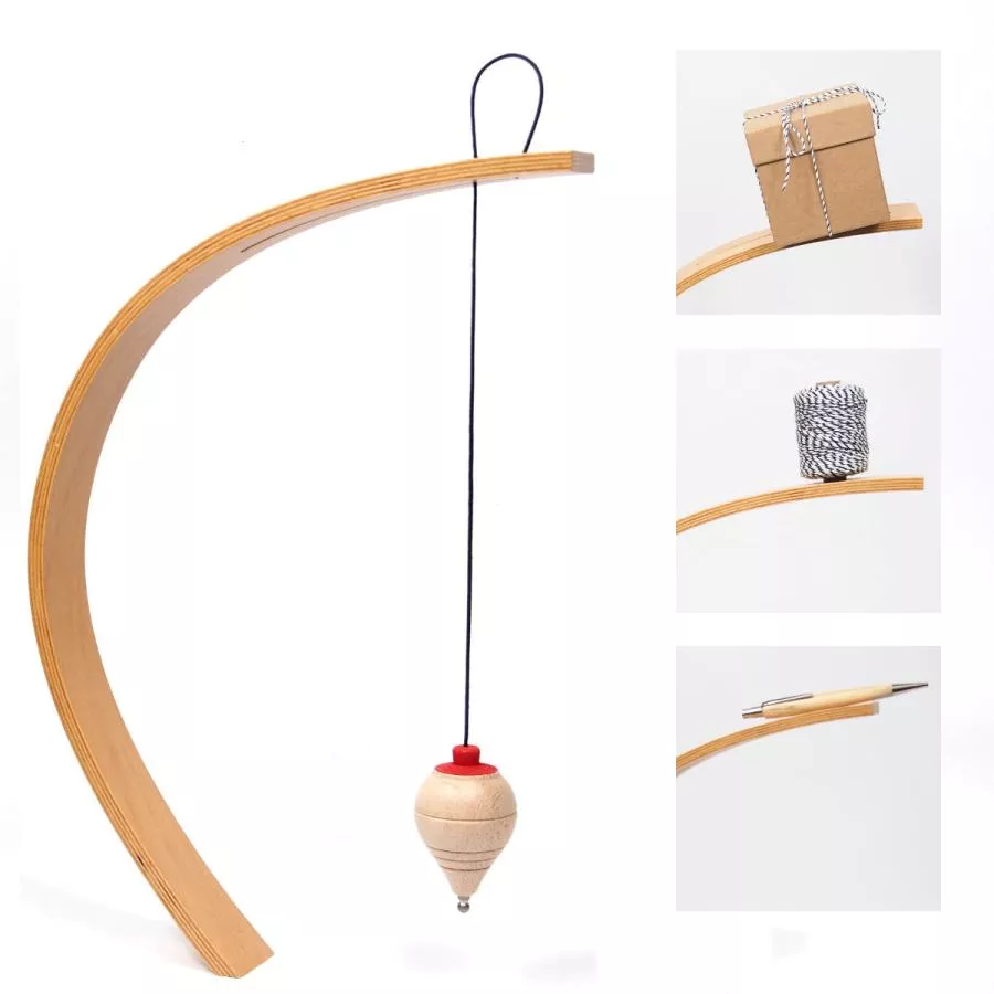 Decorative wooden balancing stand with pendulum