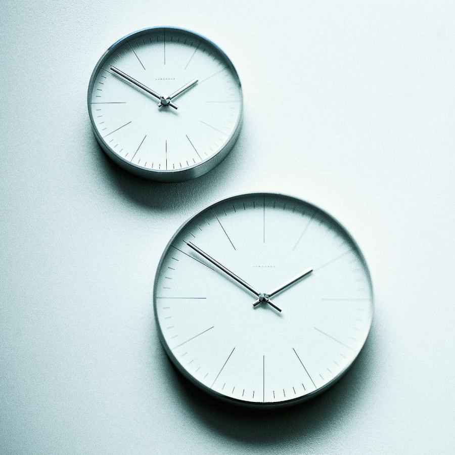 Minimalist Wall Clock by Max Bill with Stroke Dial (two sizes)