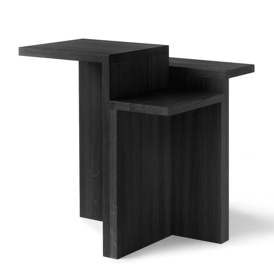 Design-Beistelltisch "Plateau Massif" (Schwarz) aus Eichenholz (40 x 40 cm)