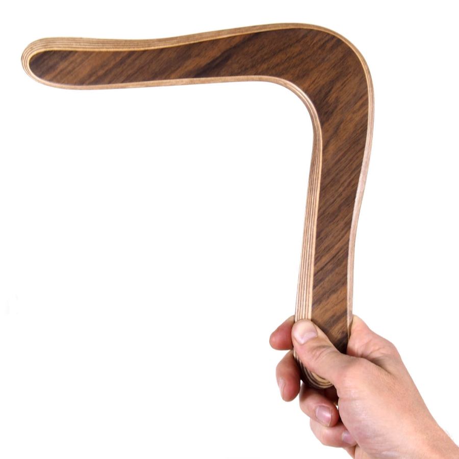 Handcrafted Triple-Wing Boomerang "Walnut" made of Birch and Walnut Wood (flies 20 m)