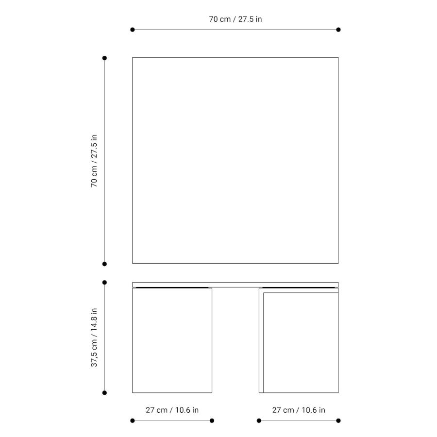 Design-Couchtisch "Ancarpi" aus Holz (70 x 70 cm) – zwei Farben