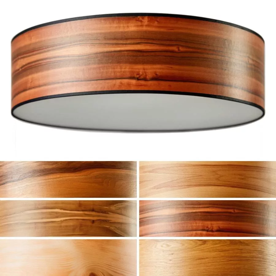Design Ceiling Lamp with Translucent Natural Wood Veneer Shade Ø 55 cm