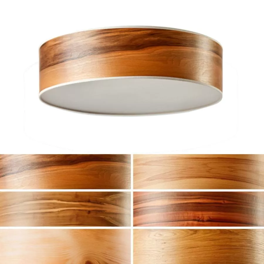 Design Ceiling Lamp with Translucent Natural Wood Veneer Shade Ø 35 cm