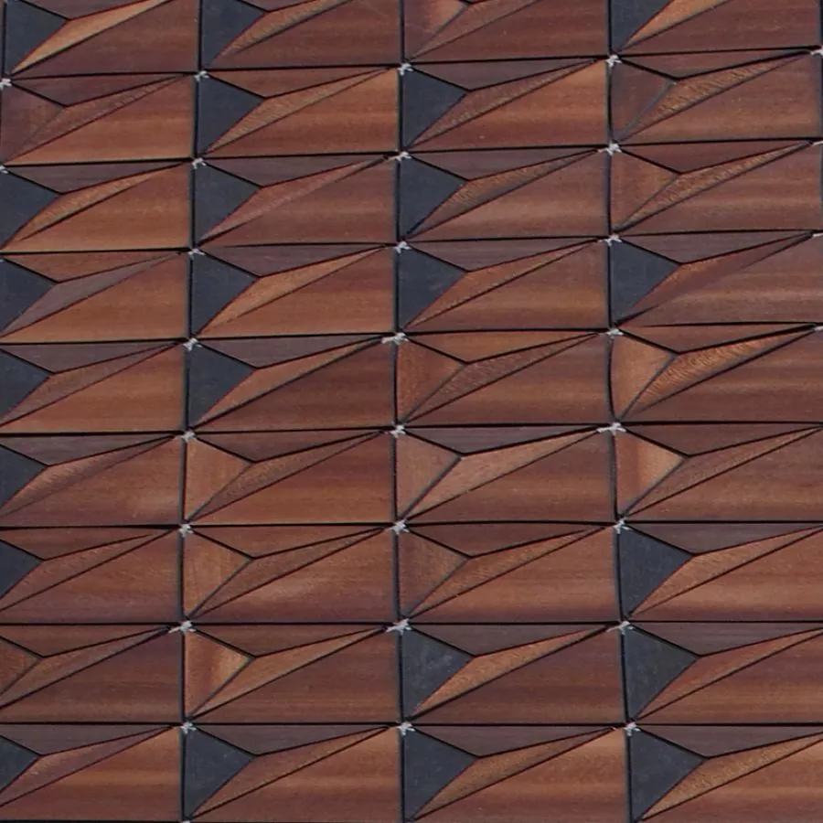 Designer-Teppich "Sherwood" aus Holz und Leinen