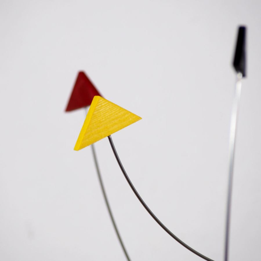 Handmade mobile "So Close" made of wood and steel (60 x 60 cm)
