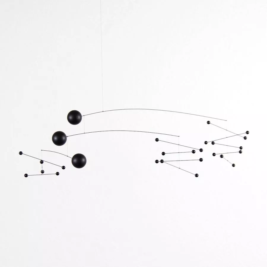Complex Wooden Mobile "Symphony In Three Movements" (Black)