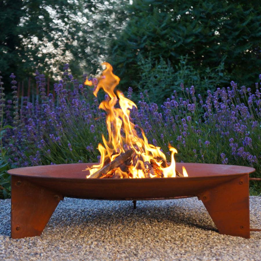 Bowl-Shaped Fireplace made of Weatherproof Steel