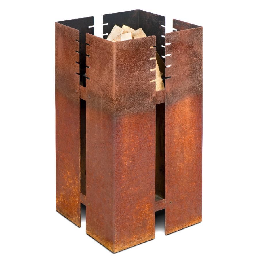 Upright Fire Basket made of Steel with Grill Option