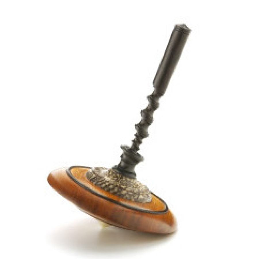 Exclusive Artistic Spinning Top made of Precious Wood, Bone and Betel Nut