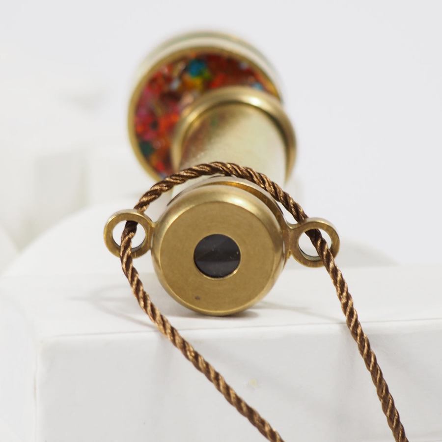 Mini Wheels – Small Kaleidoscope made of Brass with Carrying Cord