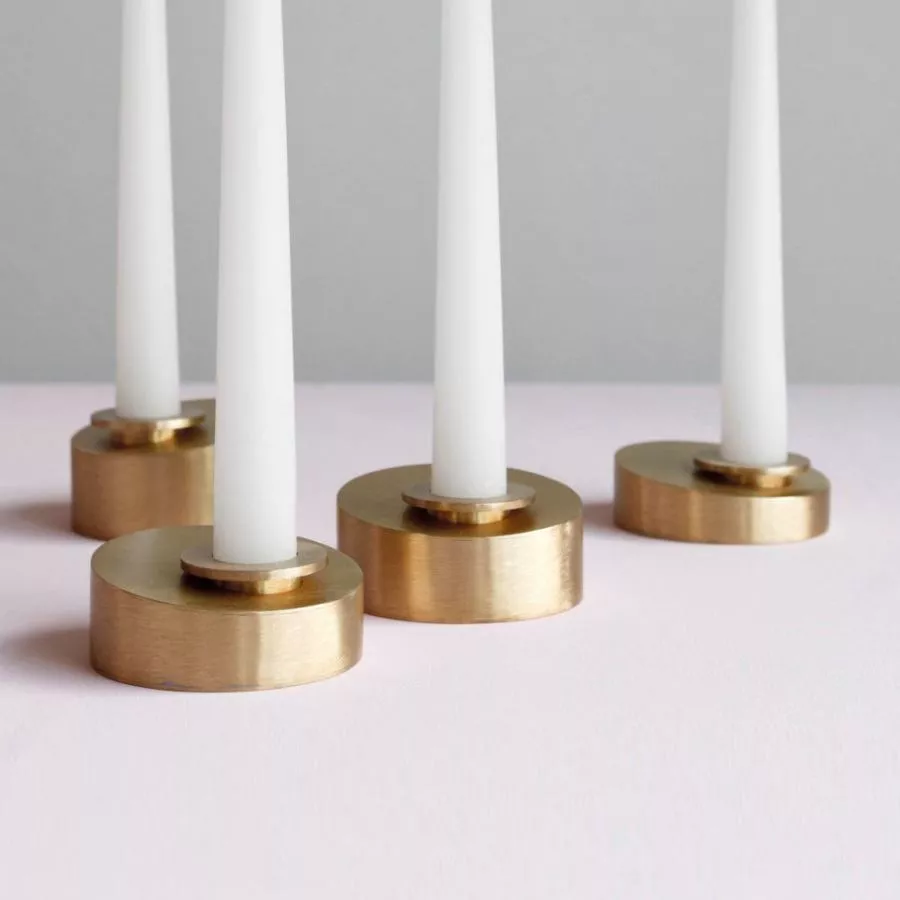 Candle holder, matt brass