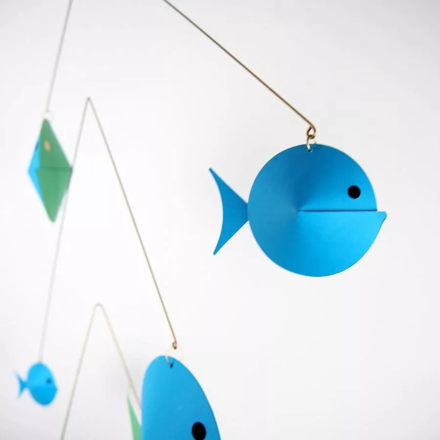 Large fish swarm mobile for babies and children