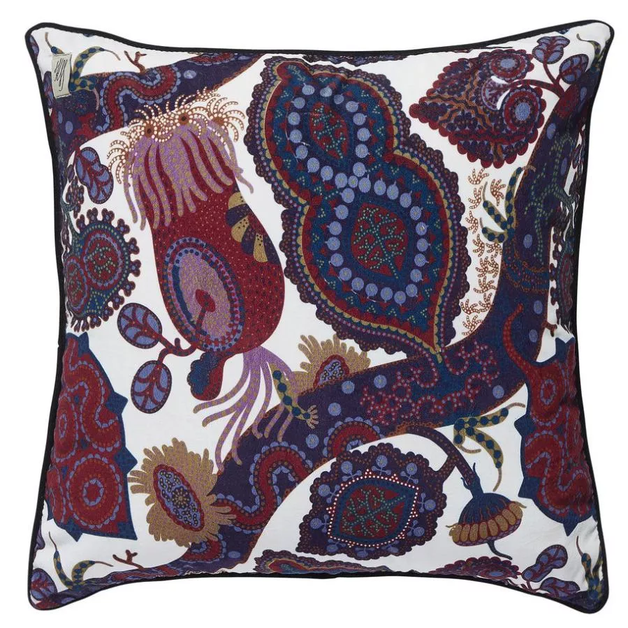 Artful Velvet Cushion "Purple Rain" with Floral Motif
