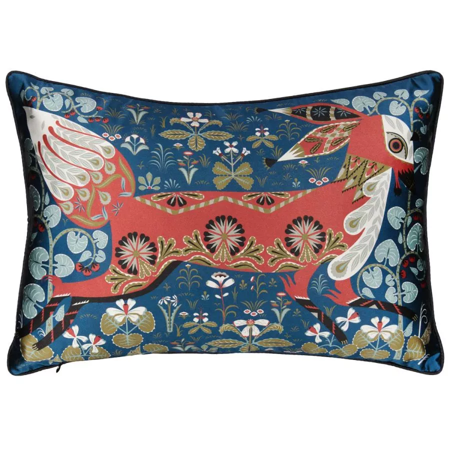 Exclusive Cushion Sleeve with Hare on Silk (50 x 35 cm)