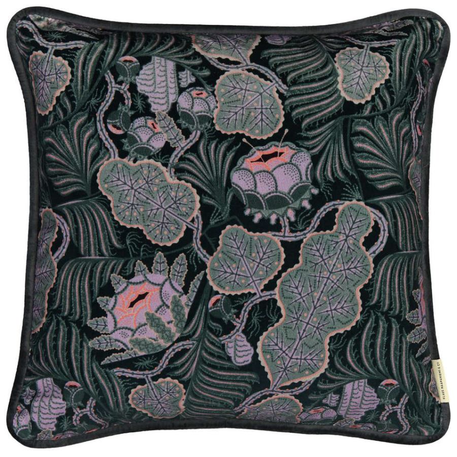 Sofa Cushion "Iceflower" (Emerald-Green) made of Fine Velvet