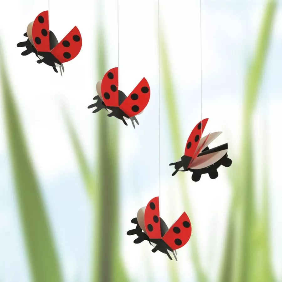Charming Baby's Mobile "Lady Bird" made of Cardboard (56 x 37 cm)