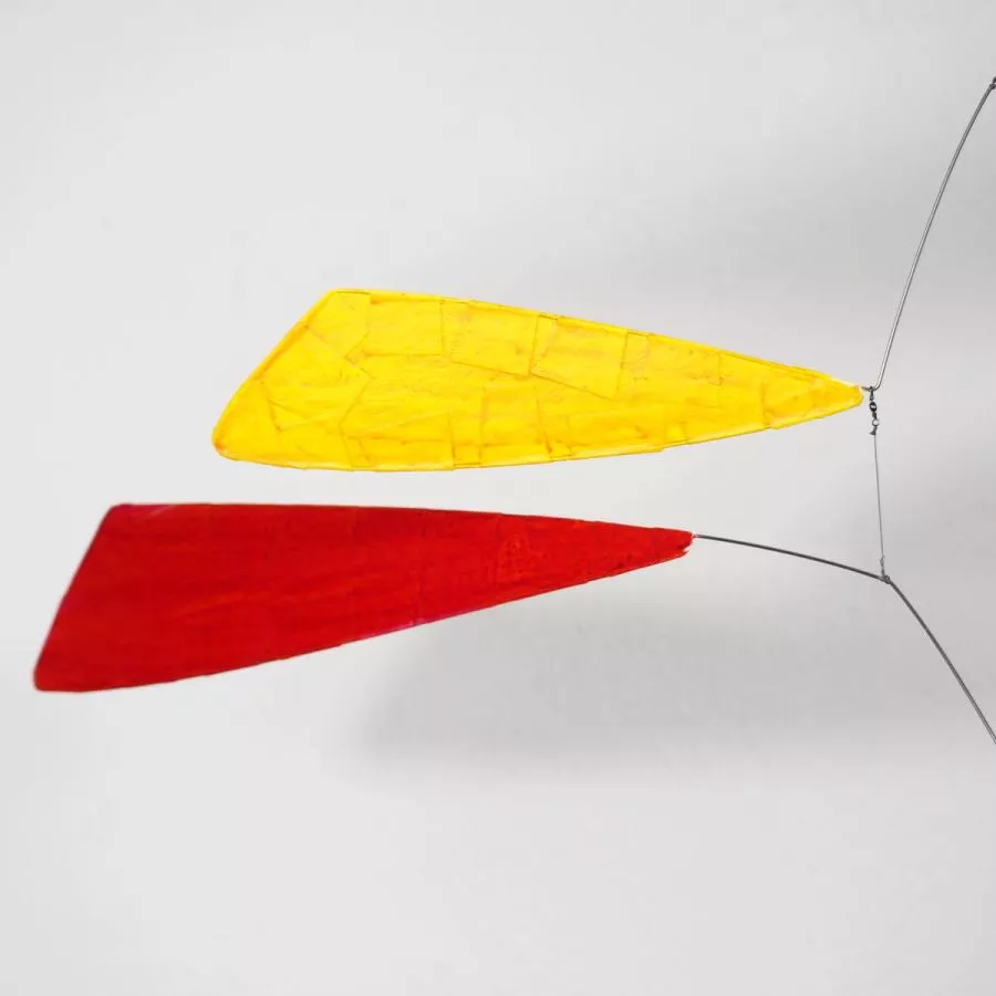 Art Mobile "Swing" (Red) with Wing-Shaped Elements (80 x 80 cm)