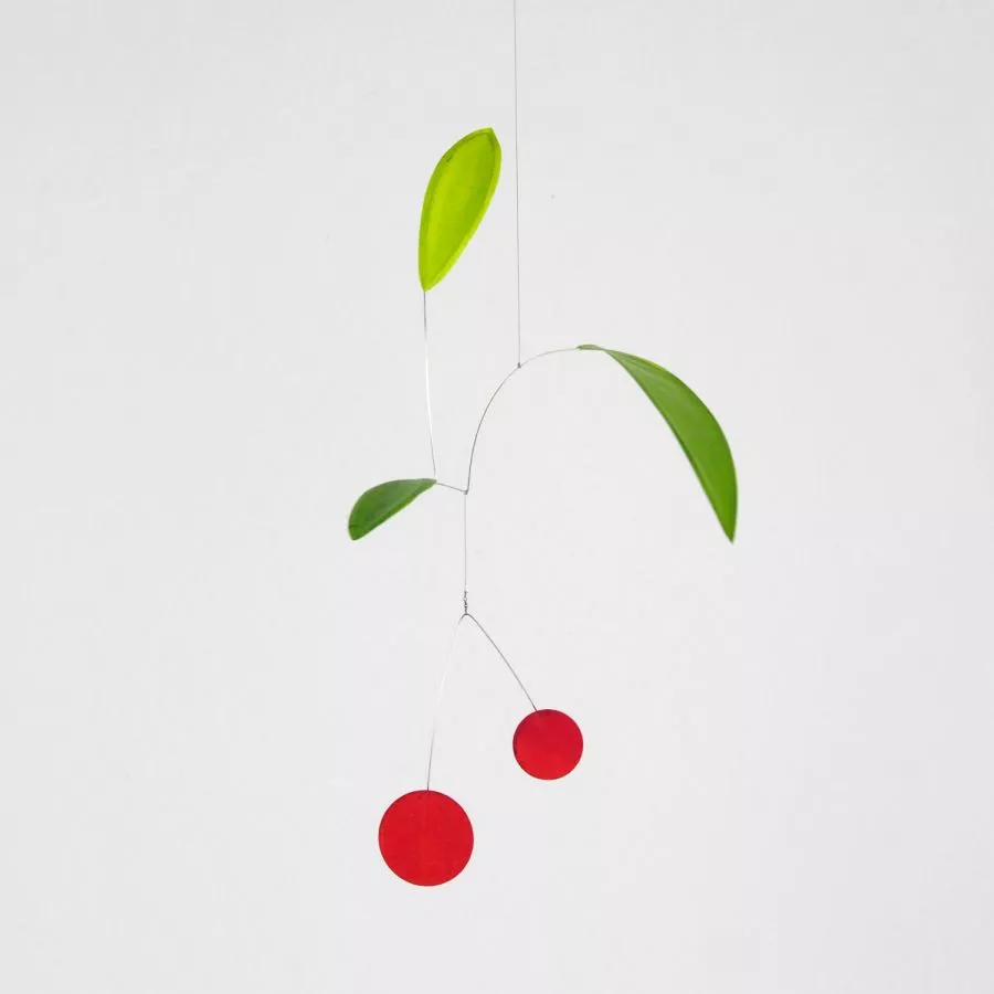 Handmade Art Mobile "Cerezas" made of Lacquered Paper (Small)