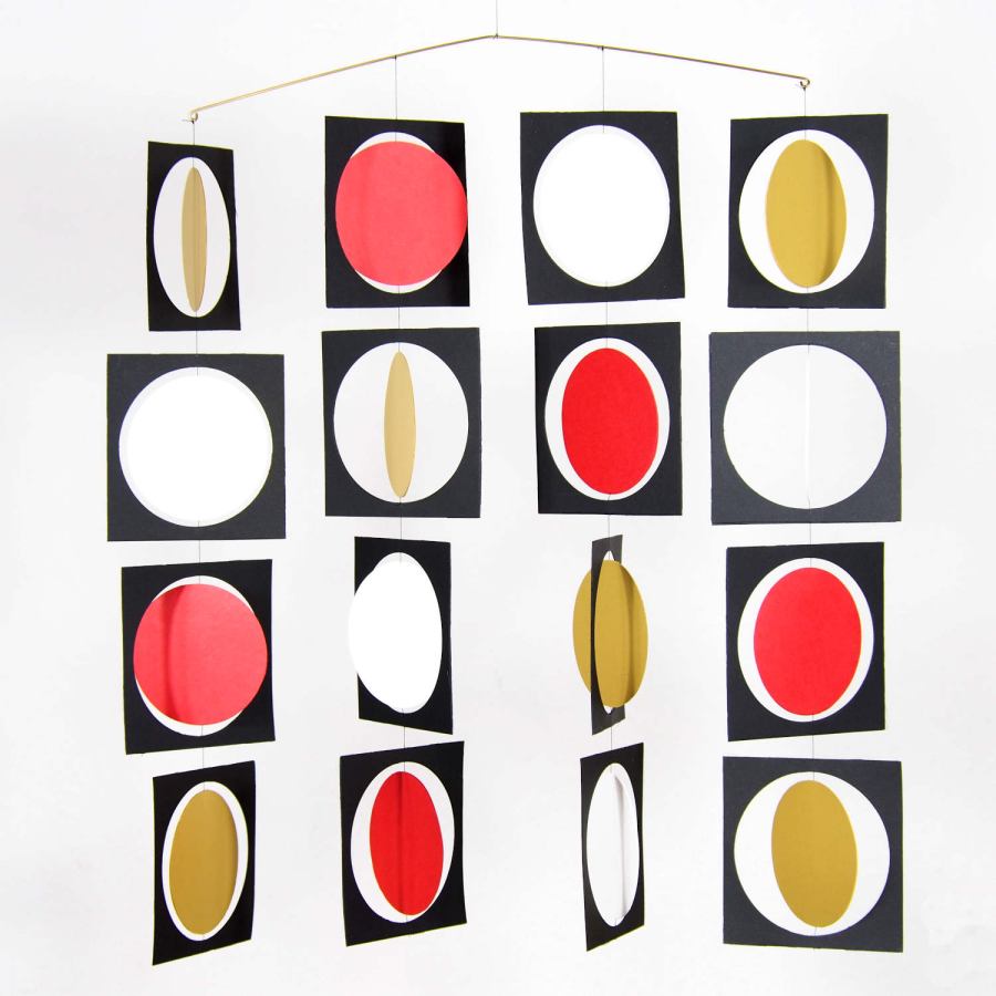 Design Mobile "16" with Colored Squares and Circles (42 x 44 cm)