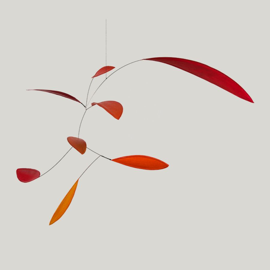 Zartes blattförmiges Mobile "Little Red Leaf", handgefertigt (50 x 50 cm)