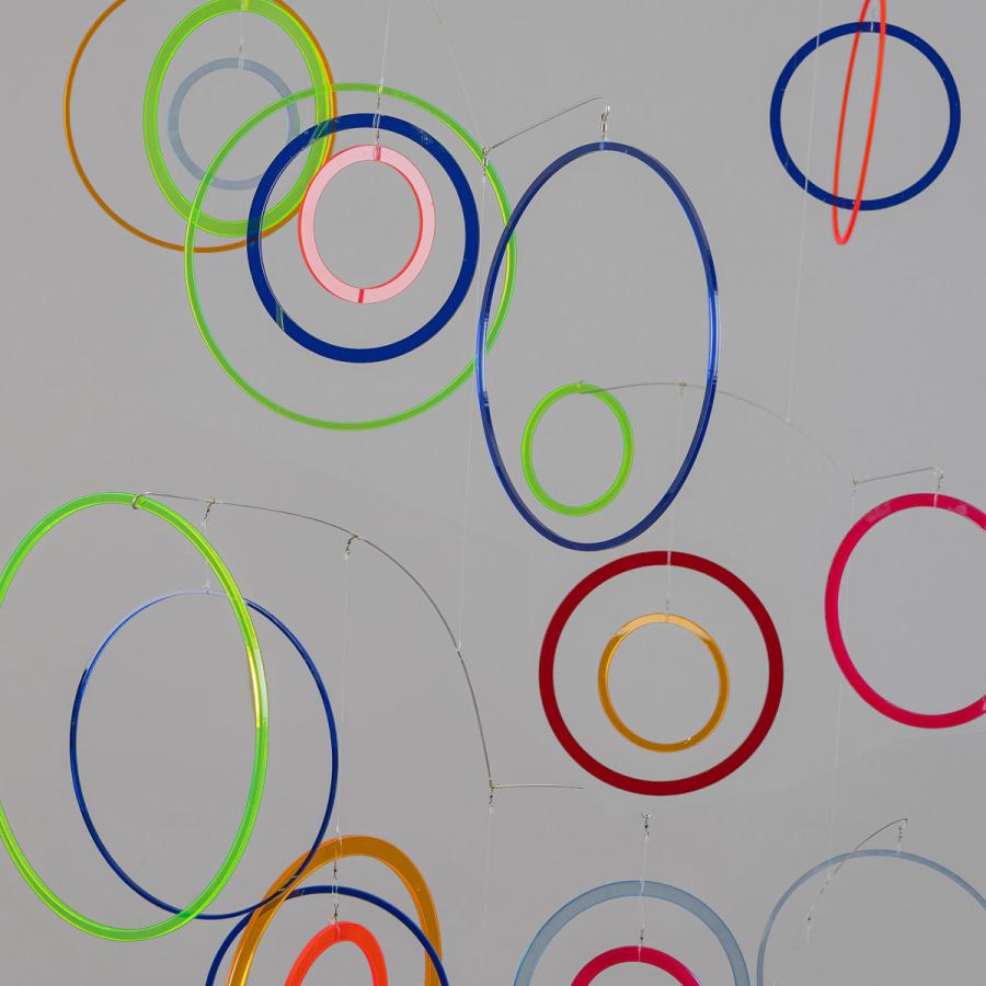 Exklusives Design-Mobile "Tandem" aus 35 Acrylglas-Ringen (70 x 90 cm)