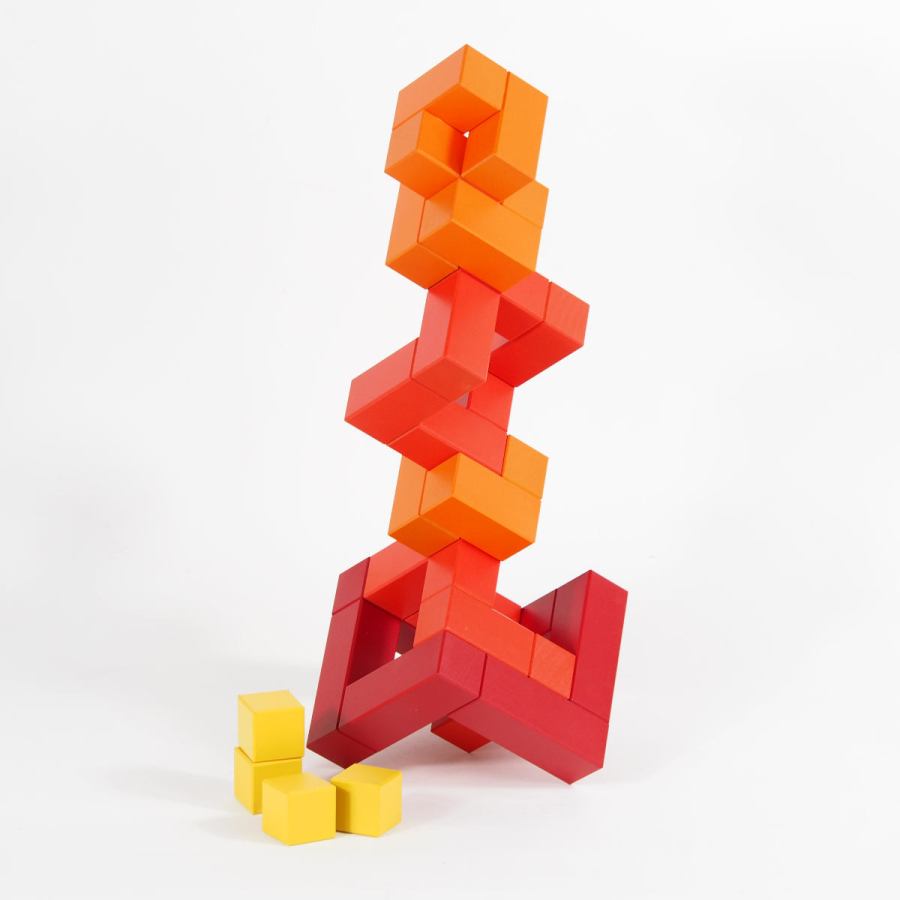 Cubicus (Red) – Original Construction Game by Naef, made of Wood