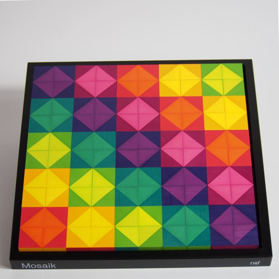 Mosaic 100 – Original Naef Game with Color Blocks, made of Wood