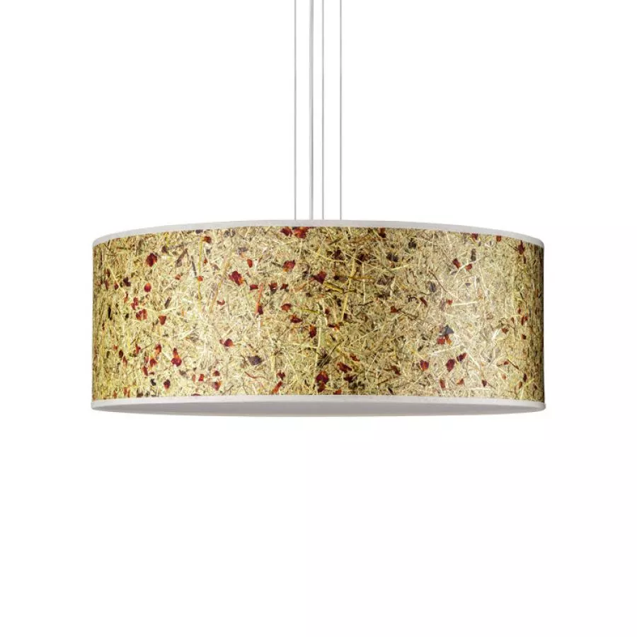 Design Pendant Lamp with Shade made of Alpine Hay and Rose Petals Ø 35 cm