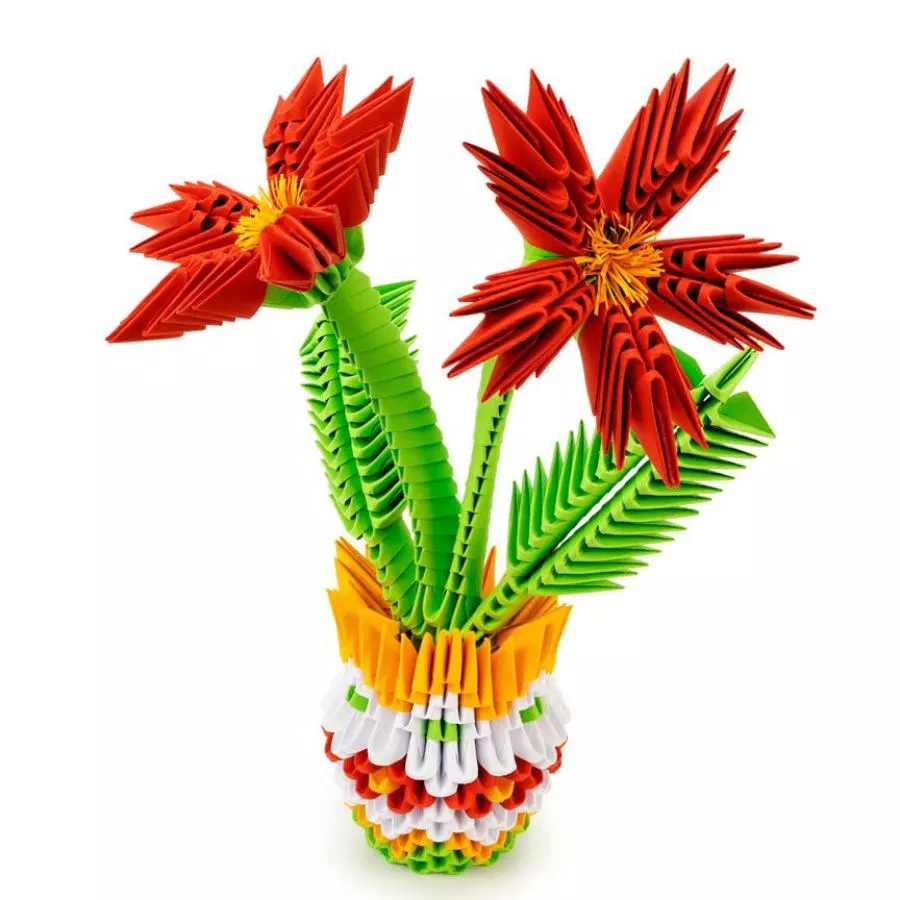 Origami 3D Falt-Puzzle "Blume" aus Papier