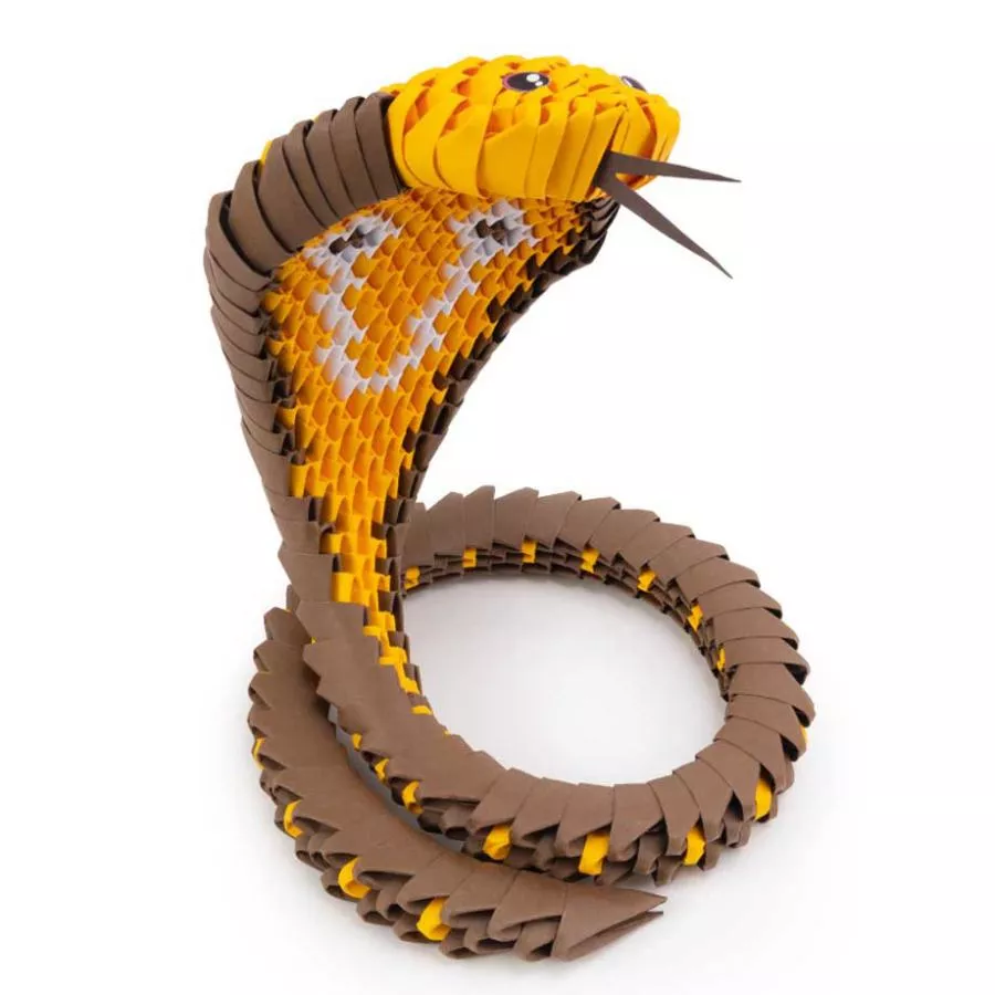 Origami 3D Folding Puzzle "Snake" made of Paper